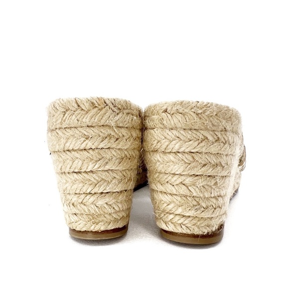 Stubbs & Wooton Kelly Espadrille Wedge Sandals Size 38 Tan White Gingham Check - Picture 6 of 12